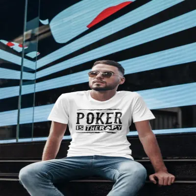 Poker is therapy, tricou cu mesaj