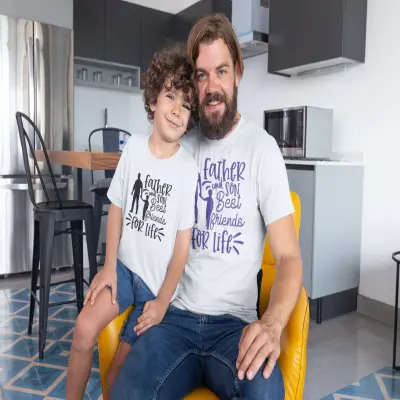 Father and son, set 2 tricouri cu mesaj, tgs0276s