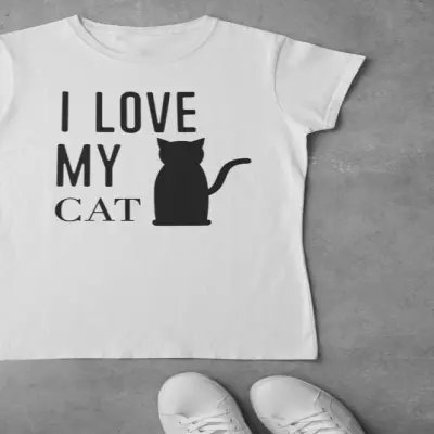 I love my cat, tricou cu mesaj