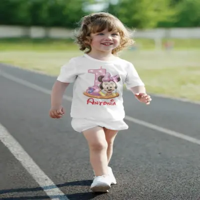 Minnie mouse 1 an, se poate schimba numele, tricou cu mesaj
