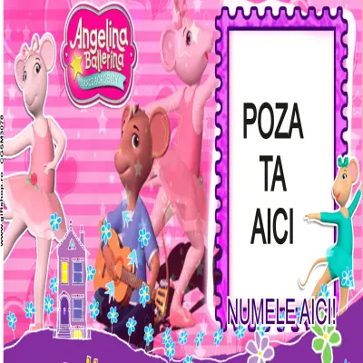 Angelina balerina, model 1, cana din ceramica, 330ml, personalizata cu poza si text