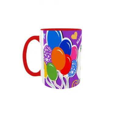 Happy birthday, model 3, cana din ceramica, 330ml, personalizata cu poza si text