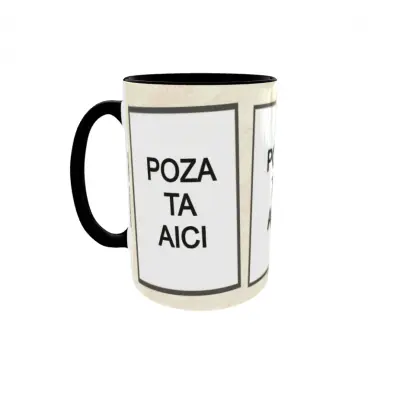 Cana, personalizata cu 3 poze si text, 330ml, model 3169