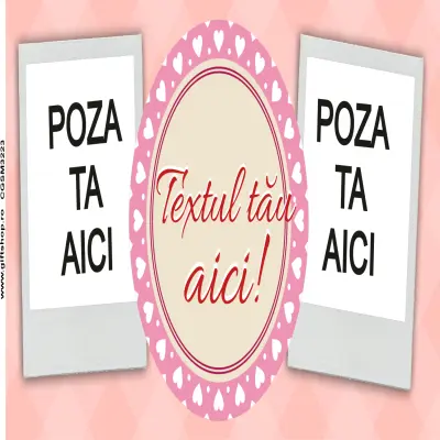Cana, personalizata cu 2 poze si text, 330ml, model 3223