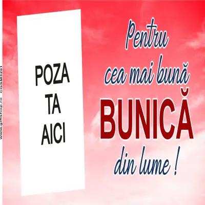 Pentru cea mai buna bunica din lume, cana personalizata cu poza si text, 330ml, model 3291