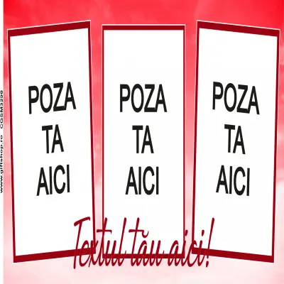 Cana, personalizata cu 3 poze si text, 330ml, model 3298