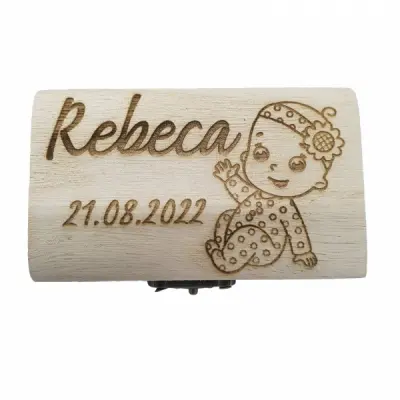 Cufar din lemn personalizat cu mesaj