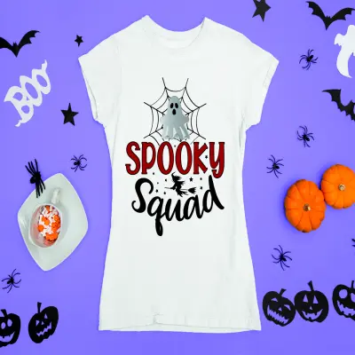 Spooky squad, tricou cu mesaj