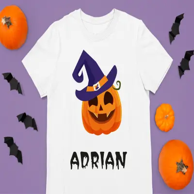 Pumpkin face cu nume , tricou cu mesaj b