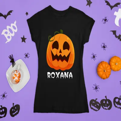 Pumpkin face cu nume , tricou cu mesaj c
