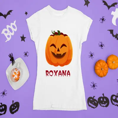 Pumpkin face cu nume , tricou cu mesaj e