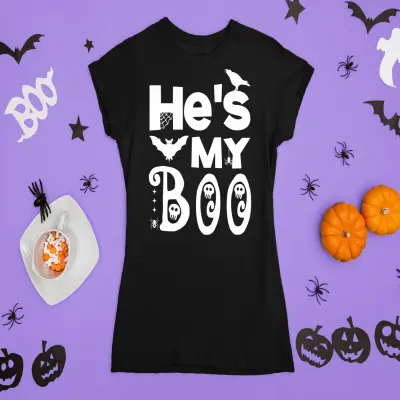 He`s my boo, tricou cu mesaj