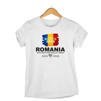 Made in arad romania, tricou cu mesaj - se poate schimba orasul
