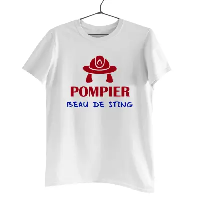 Pompier beau de sting, tricou cu mesaj.