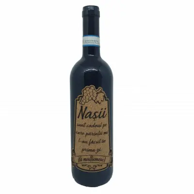 Nasii sunt cadoul, editie limitata, vin rosu cabernet sauvignon, demisec, 750ml, 13.5% alcool