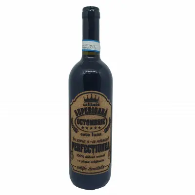 Octombrie este luna in care s-a nascut perfectiunea, editie limitata, vin rosu cabernet sauvignon, demisec, 750ml, 13.5% alcool