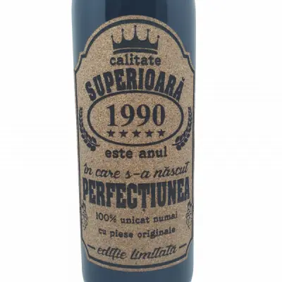 1990 este anul in care s-a nascut perfectiunea, editie limitata, vin rosu cabernet sauvignon, demisec, 750ml, 13.5% alcool
