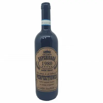 1980 este anul in care s-a nascut perfectiunea, editie limitata, vin rosu cabernet sauvignon, demisec, 750ml, 13.5% alcool