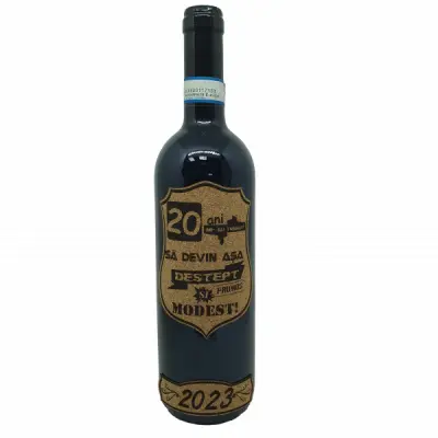 20 de ani mi-au trebuit sa devin asa destept, editie limitata, vin rosu cabernet sauvignon, demisec, 750ml, 13.5% alcool