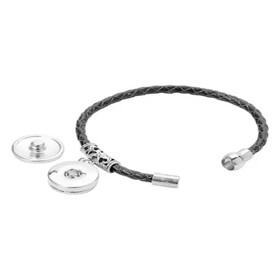 Bratara din piele neagra cu pandativ
