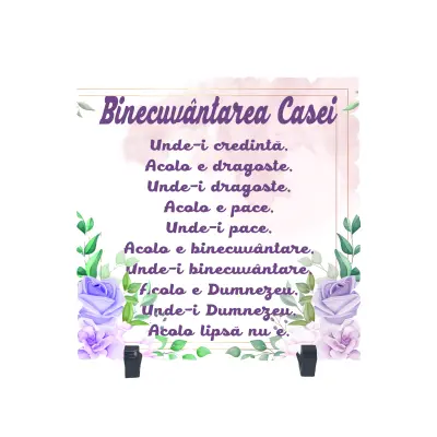 Binecuvantarea casei, placheta cu mesaj b