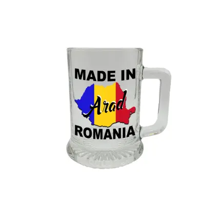 Made in arad romania, halba cu mesaj