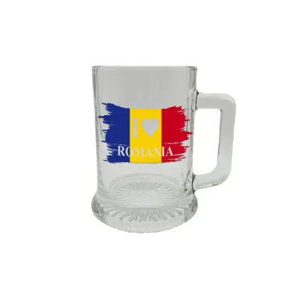 Romania steag, halba cu mesaj