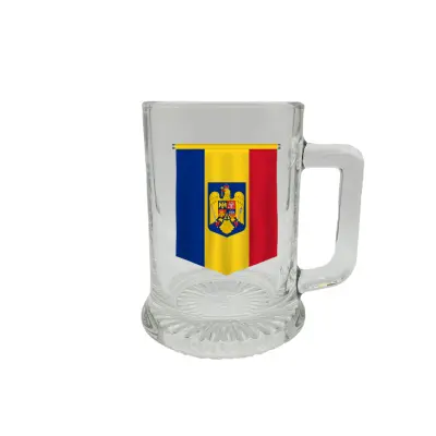 Fanion romania, halba cu mesaj
