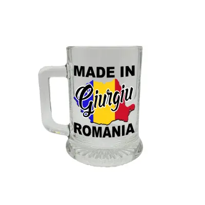 Made in giurgiu romania, halba cu mesaj