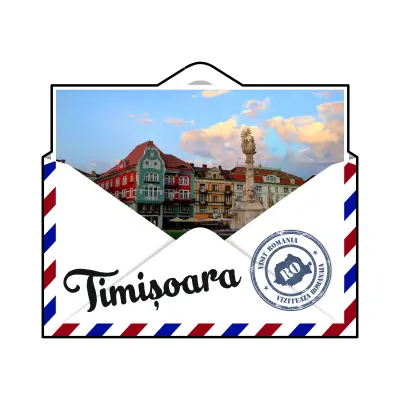 Timisoara romania, plic, magnet frigider mgs101