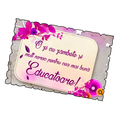 O zi cu zambete pentru cea mai buna educatoare, magnet frigider mgs121