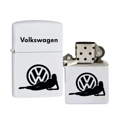 Volkswagen, bricheta metalica gravata laser cu mesaj, model 2