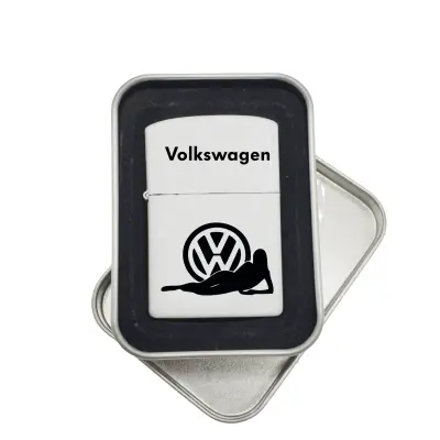 Volkswagen, bricheta metalica gravata laser cu mesaj, model 2