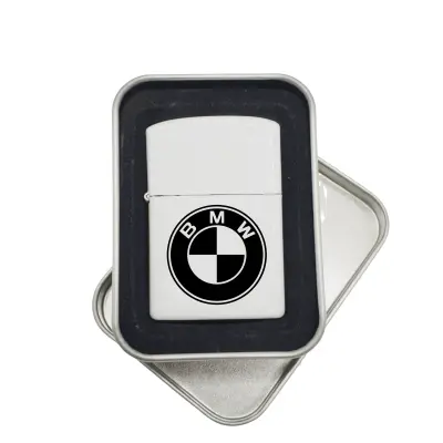 Bmw, bricheta metalica gravata laser cu mesaj, model 2