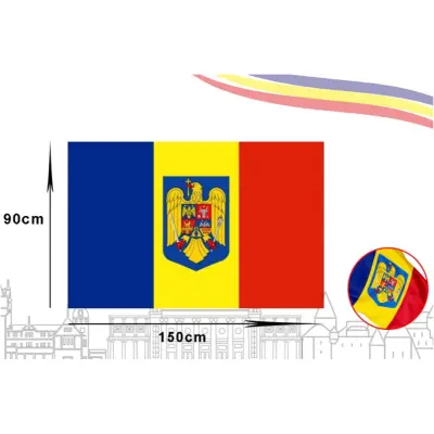 Steag mare romania cu stema