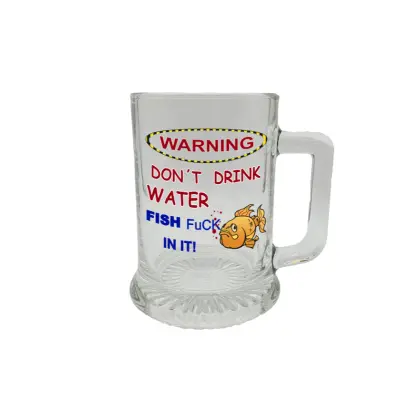Warning don t drink water, halba cu mesaj
