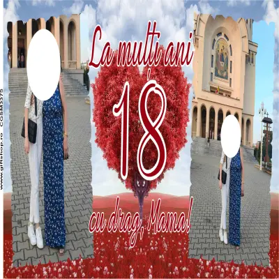 La multi ani 18 cu drag mama, cana din ceramica, 330ml, personalizata cu 2 poze si text model 3375