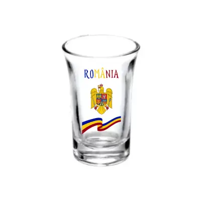 Romania stema si steag, pahar shout, model 54b