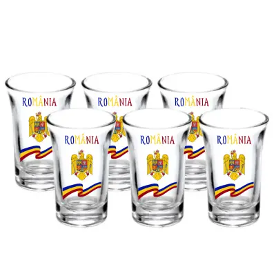 Romania stema si steag, pahar shout, model 54b