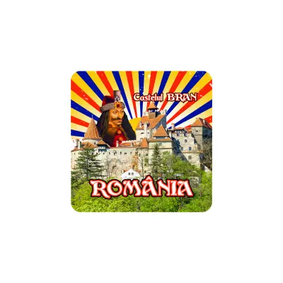 Castelul bran, vlad tepes, suport coster din lemn, model b