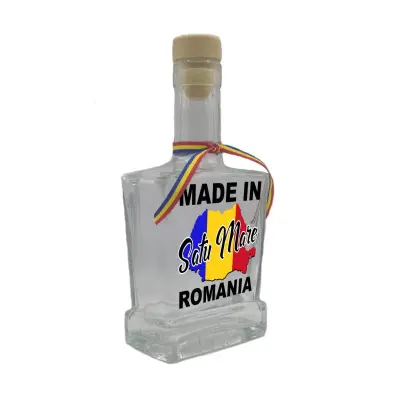 Made in satu mare romania, sticla cu mesaj plata, 250 ml, model divgs179 06 26