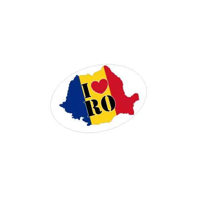 I love romania, autocolant, dimensiune 100x60 mm, model 054
